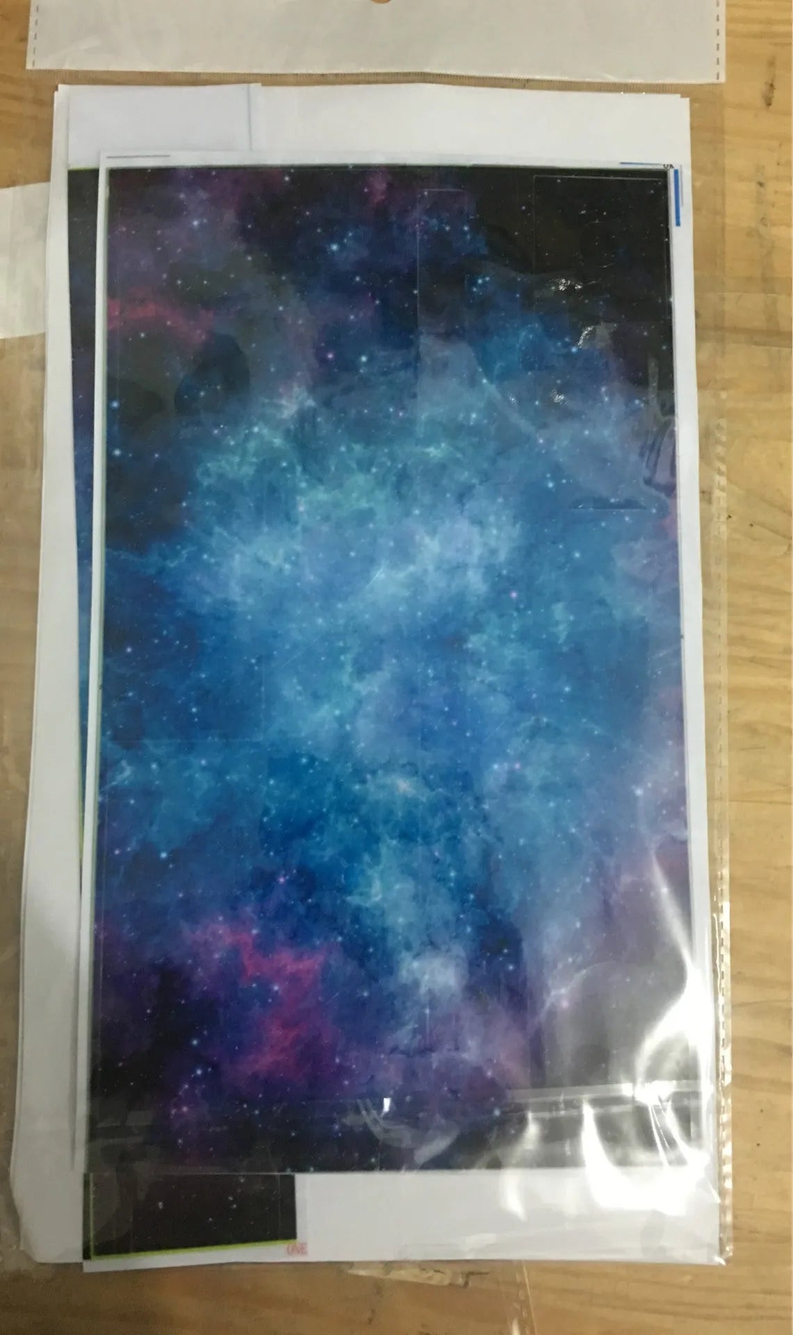 Five blue matt finish vinyl skin stickers for Xbox One console, sealed in an OPP bag.