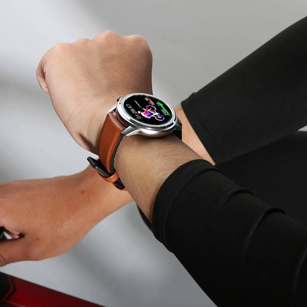 LEMFO LF26 smart bracelet with 1.3-inch screen shown in silver colour on a wrist