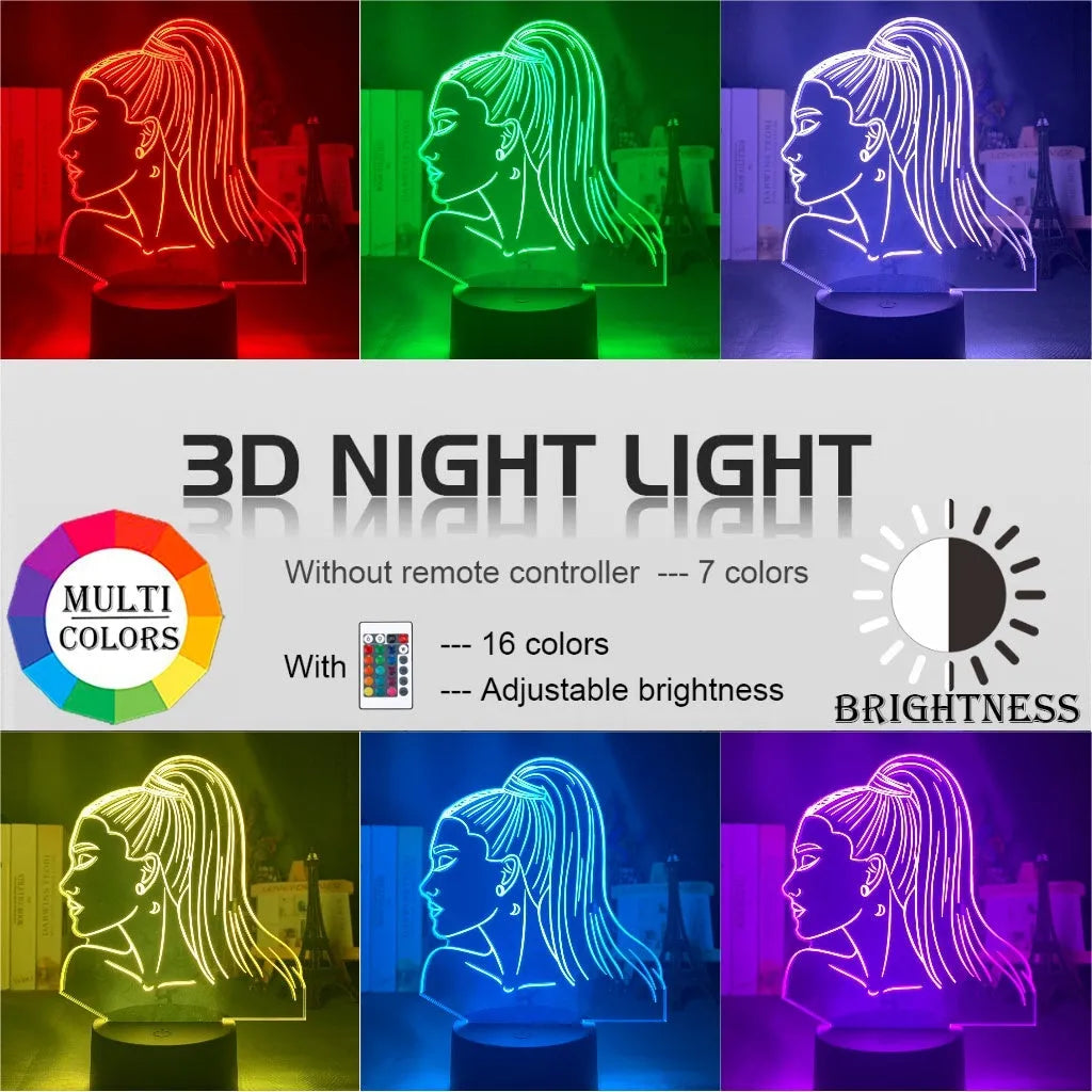 Slim 3D acrylic night light panel with LED illumination in European style