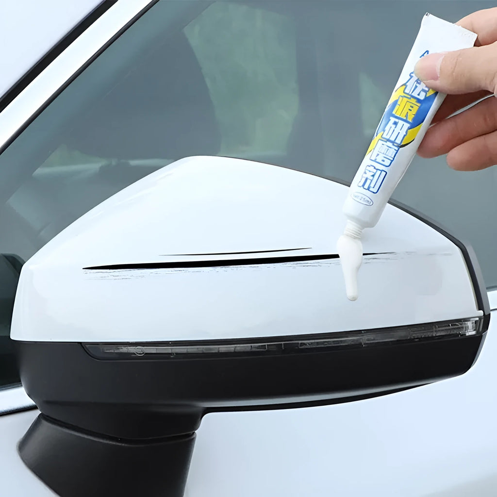 Automotive scratch repair kit with paint pen, wax, sponge, sandpaper in 10 colour options