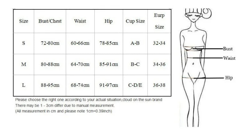 Women's solid colour bikini two-piece swimsuit set in available colours for swimming and wading sports
