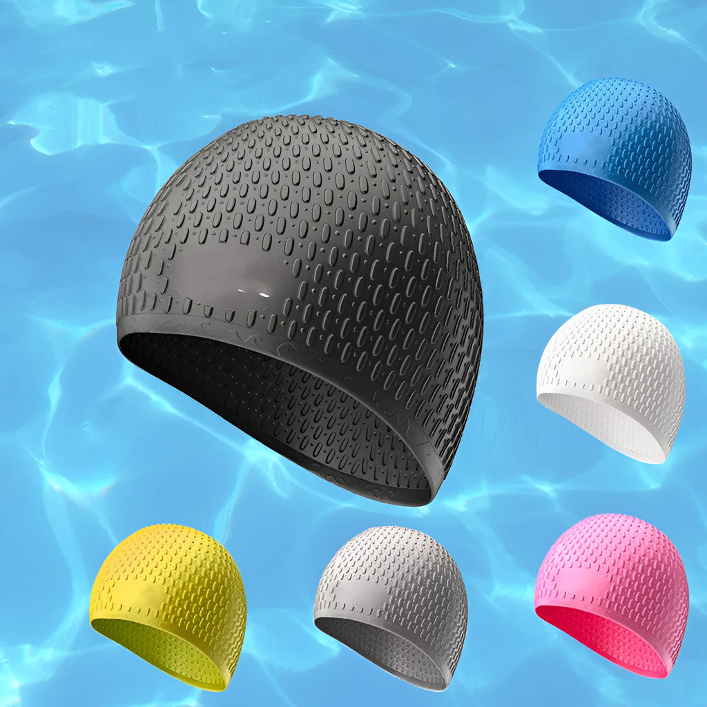 Silicone swimming cap for adults in multiple solid colours including fashion shades