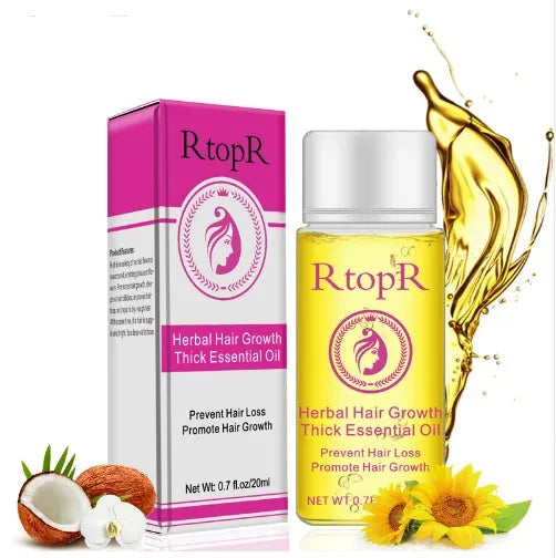 20ml hair growth essential oil liquid treatment in rose colour, for preventing hair loss and hair care