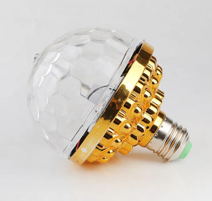 LED colourful rotating magic ball light 3W RGB with six beads and lamp holder for party atmosphere