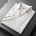 Men's slim fit lapel collar short sleeved polo t-shirt in cotton blend fabric