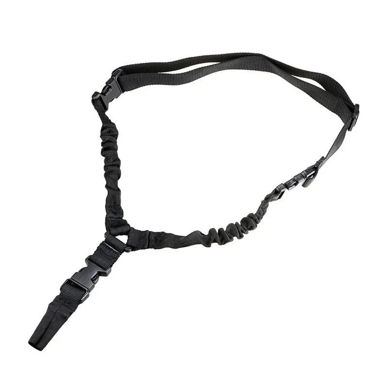 High density nylon adjustable military pistol sling with metal buckle in black