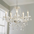 European crystal chandelier with five heads in storm lantern style for living room and bedroom lighting