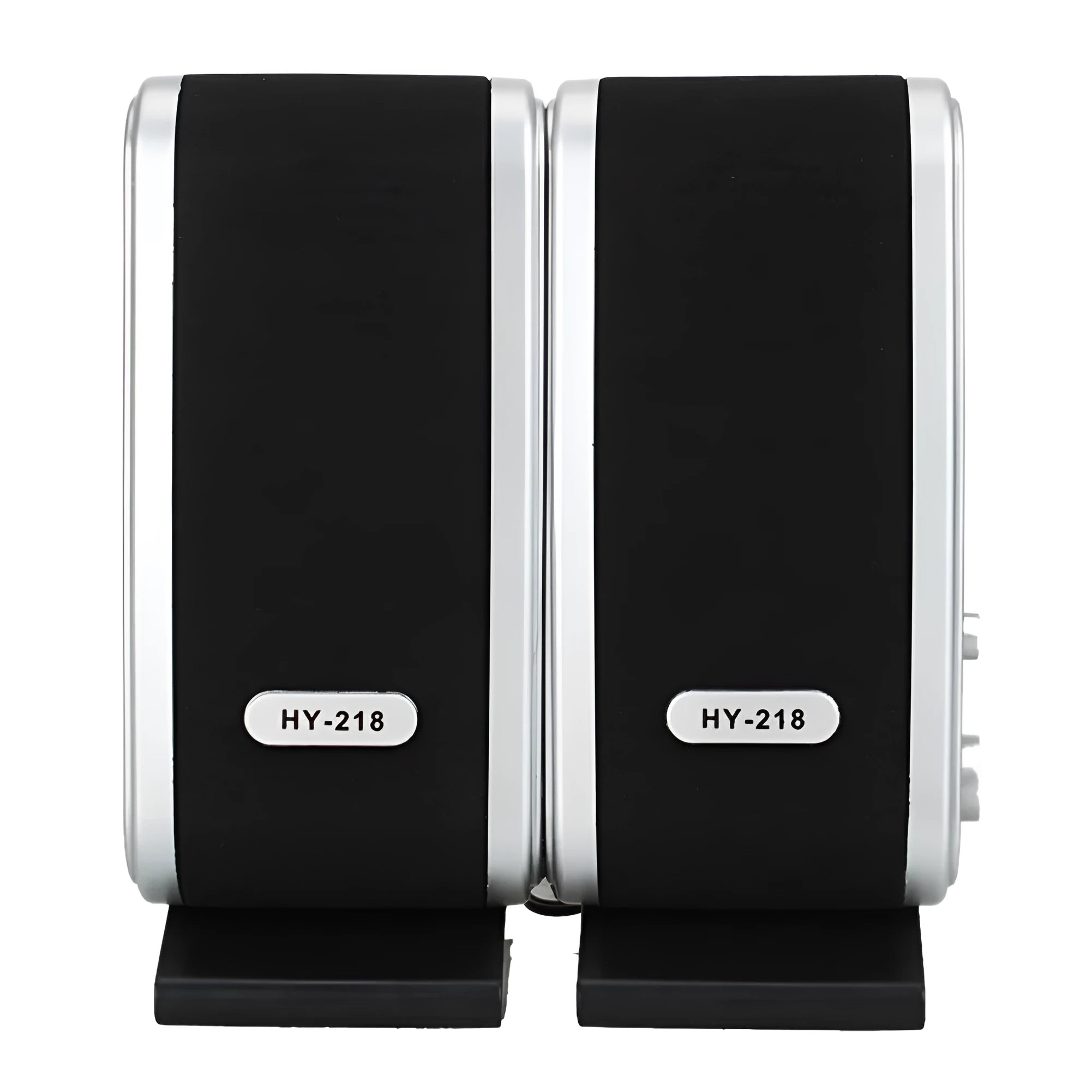 A black notebook mini speaker with a USB cable for computer audio.