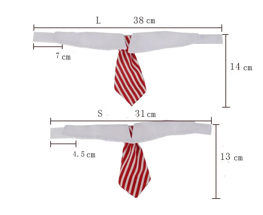 Pet bow tie in red and black stripes with clip-on fastening for dogs cats and babies