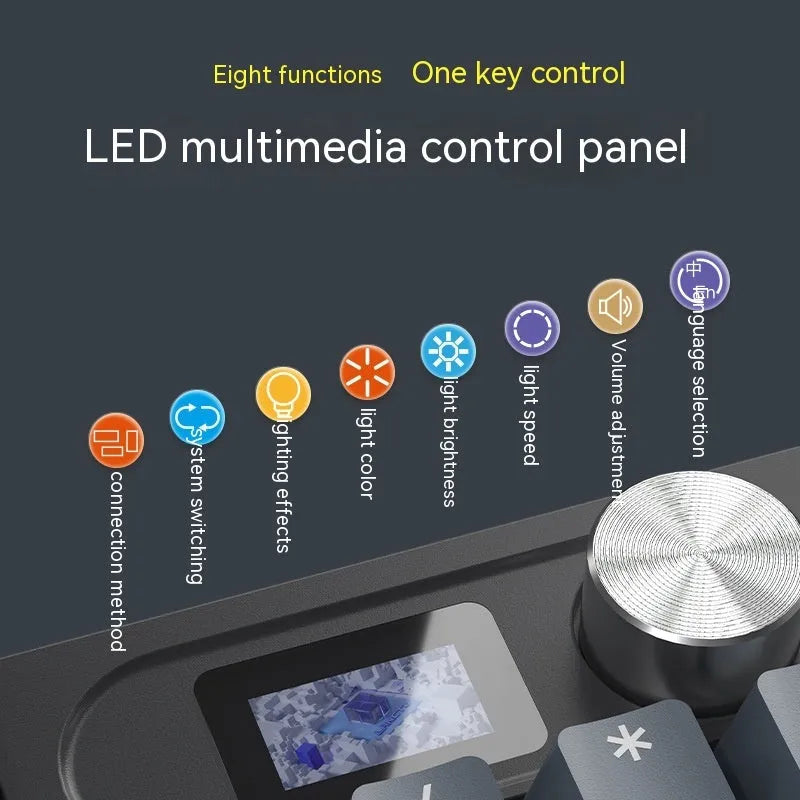 Wireless mechanical keyboard with RGB backlighting showing Sea and Air Shaft Pro colourway on desk