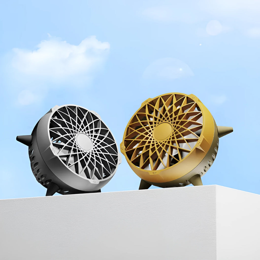 Intelligent induction fan without button design, USB powered, 4 plastic blades, 162x103mm, force yellow colour