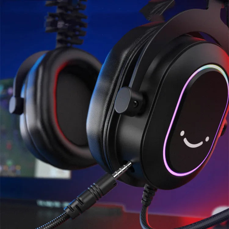 H6 Black USB wired gaming headset with omnidirectional capacitive microphone and 48kHz sampling frequency