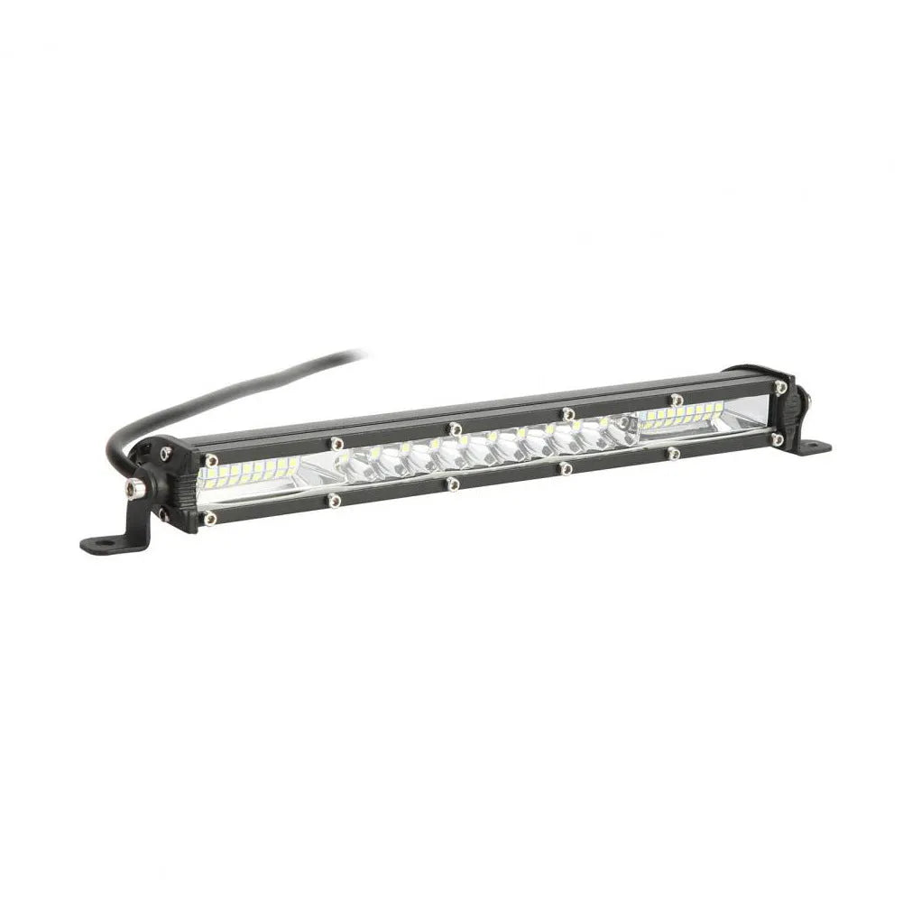 Ultra-thin single row LED light bar in white housing for motocross roof mounting, 30 inch model