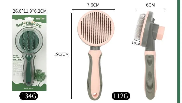 Automatic hair removal comb in green with stainless steel needles for floating hair and opening knots