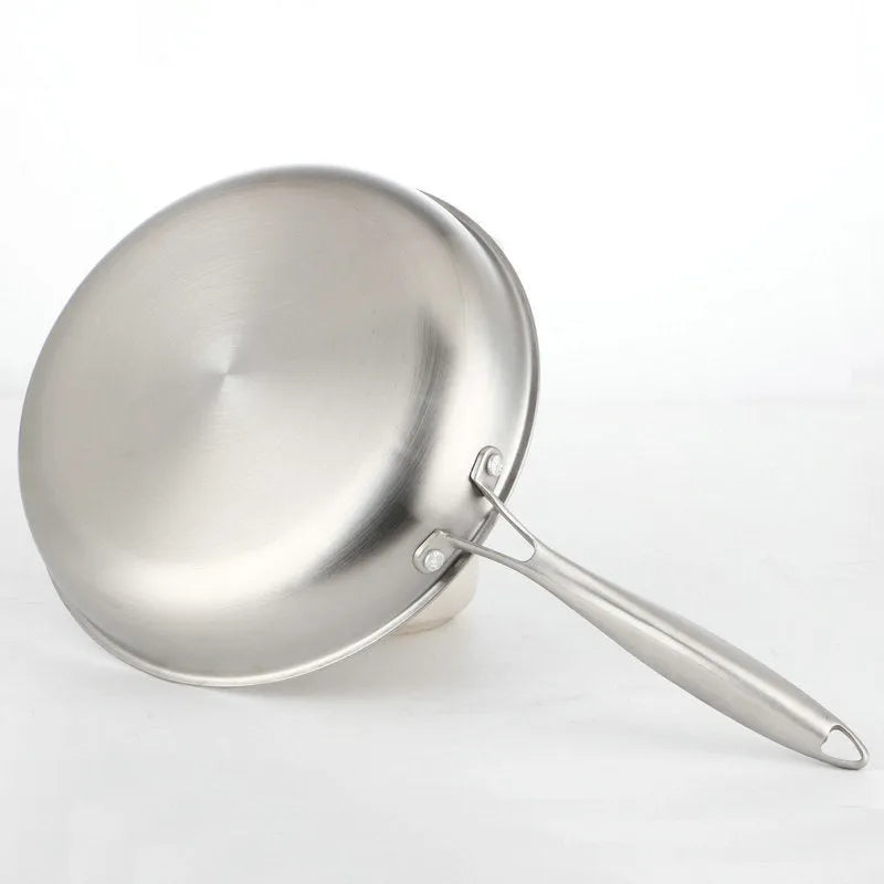 Stainless steel frying pan 26cm with non-stick surface on induction hob