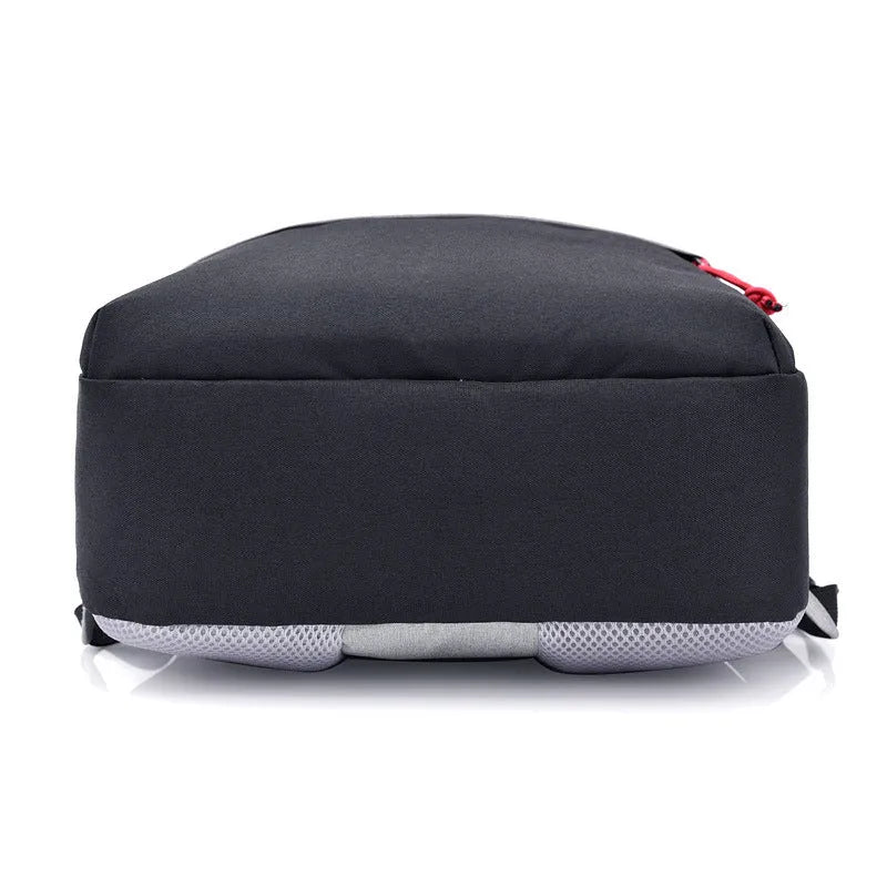 Polyester canvas backpack with waterproof coating, 15-inch laptop pocket, and double strap design in black colour