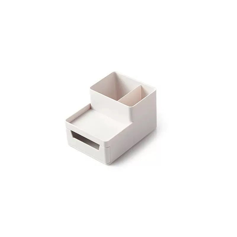 White PP plastic A4 document storage file box holder with three size options on a plain background