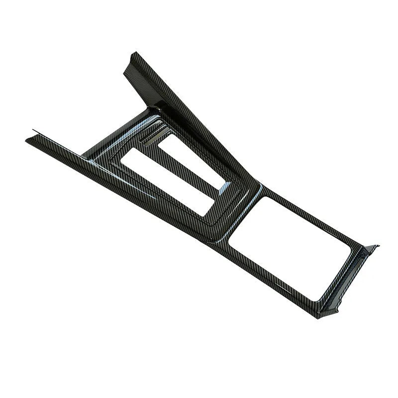 Car interior gearshift panel decoration frame in bright black ABS plastic finish