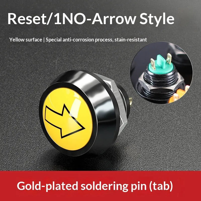 12mm red wave spherical handle self-resetting button with silver-plated contacts, waterproof, for electronic remote control