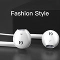 White wired earbuds voice headset with 3.5mm jack and 1.2m TPE round cable