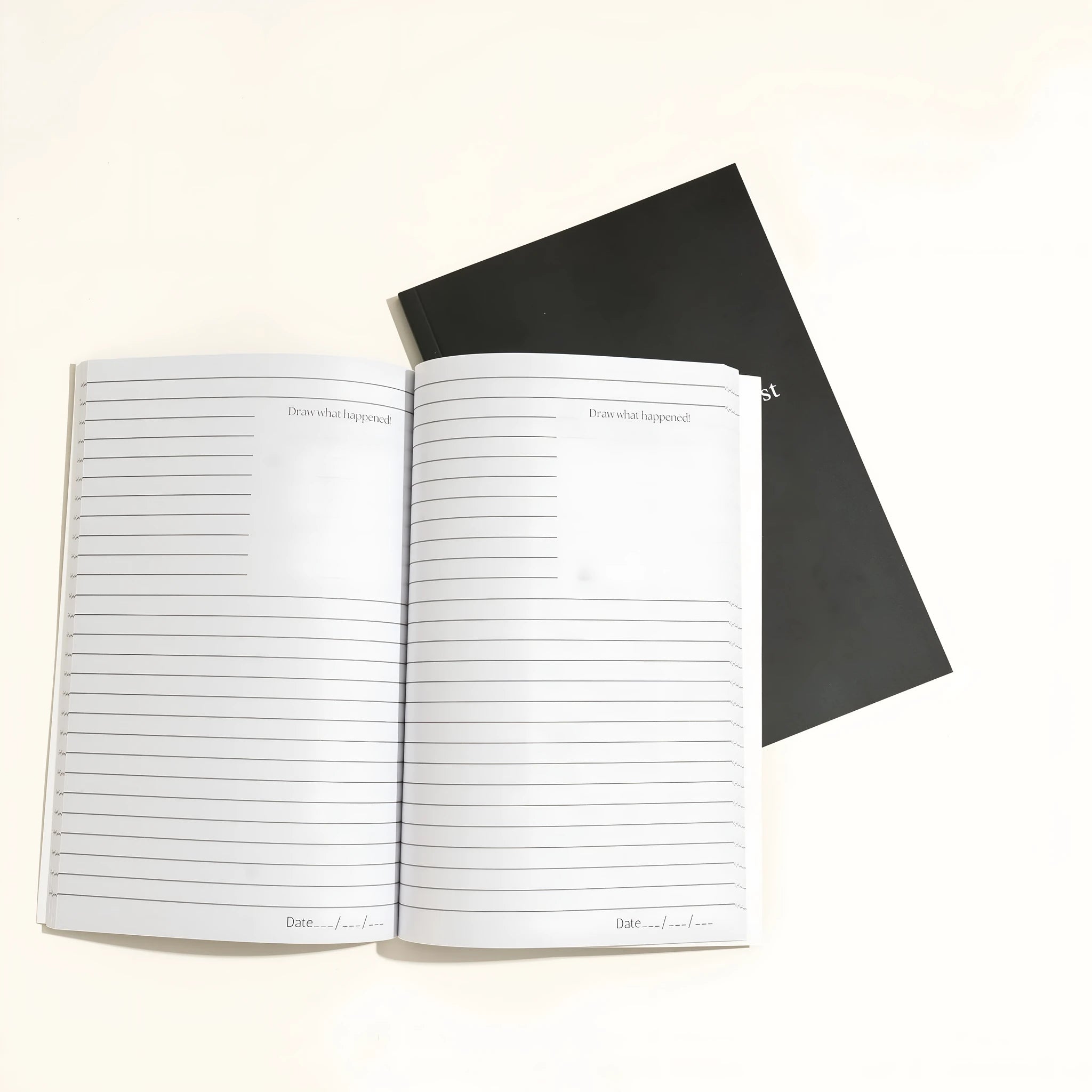 Black hardcover dream journal notebook with business simplicity style for dream recording
