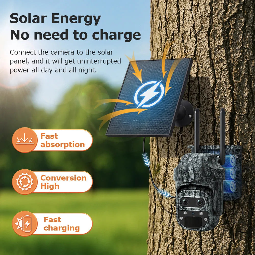 6 million HD night vision 4G solar camouflage camera ceiling head IP66 outdoor security