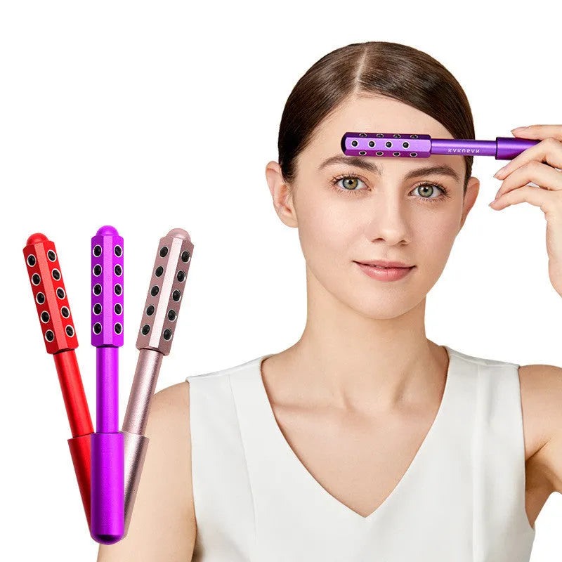 30 Germanium Beauty Stick massage wand with gold finish and 30 energy stones for facial roller use