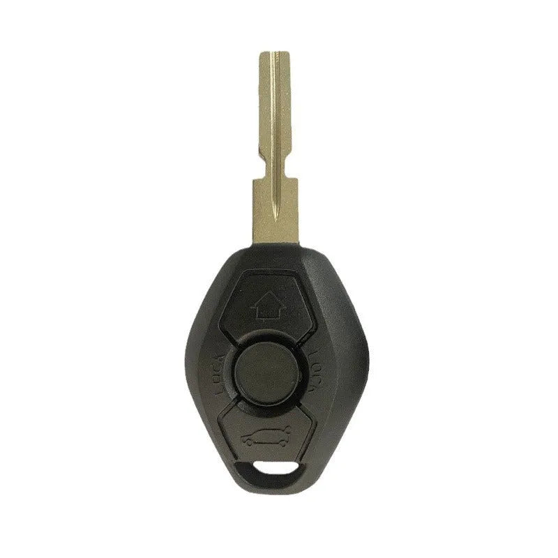 BMW EWS 3 remote replacement key with three buttons, ID44 chip, and HU58 blade cut