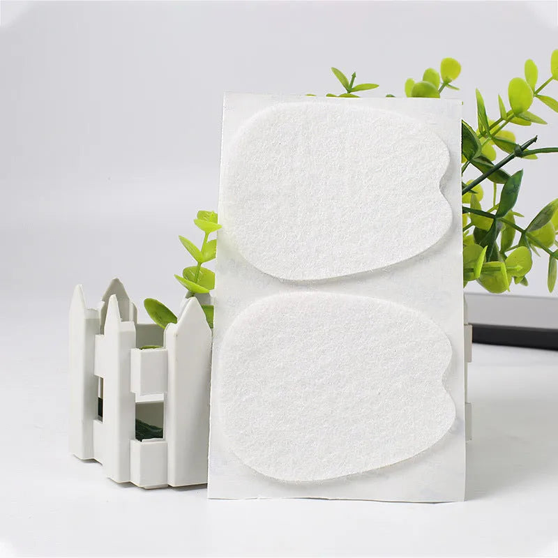 White thin felt anti-wear sticker for shoe tongue protection.