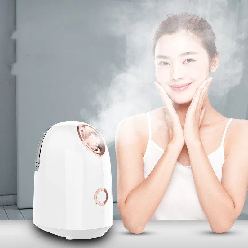 White steam facial spray hydration apparatus with 150ml water tank, USA 220V warm mist steamer