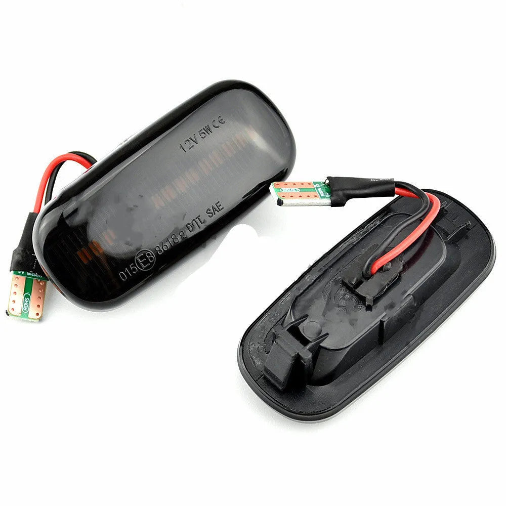Audi A4 RS4 2002-2005 flowing water fender side light ABS smoked black white 13x7x5cm