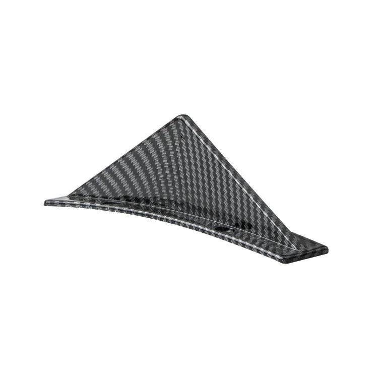 Car universal triangle rear spoiler kit with four ABS plastic pieces in bright black finish