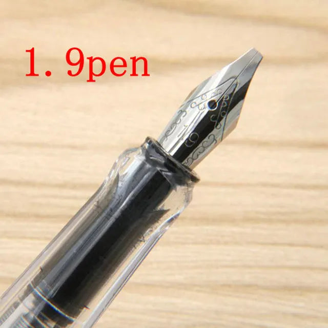Ceramic shell parallel duckbill pen with iridium nib and rotary ink-absorbing system for calligraphy