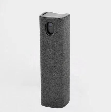 2-in-1 screen cleaner kit with spray bottle and microfiber cloth for mobile phone and computer screens in pink and gray