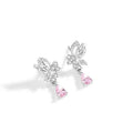 Crystal butterfly stud earrings in 925 silver, E0141 silver colour, one pair for women's pierced ears