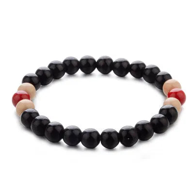 Natural lava stone beaded bracelet for men and women with essential oil diffusing function.