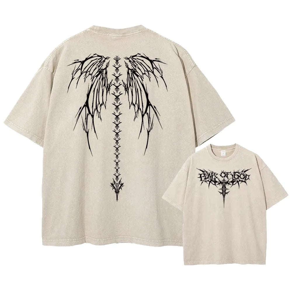Men's oversized cotton t-shirt with drop-shoulder sleeves in loose casual fit