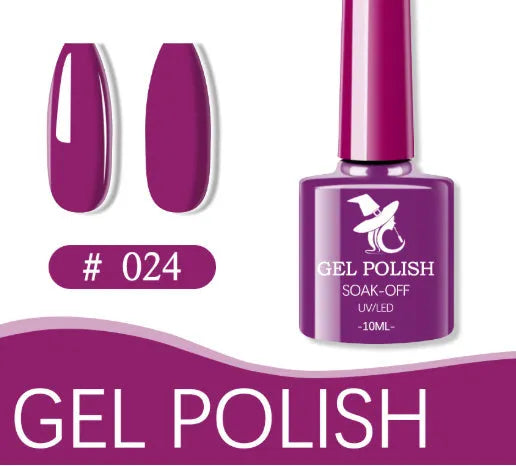 48 colour UV phototherapy plastic gel nail polish set with 7ml bottles in various finishes including glitter and nude shades