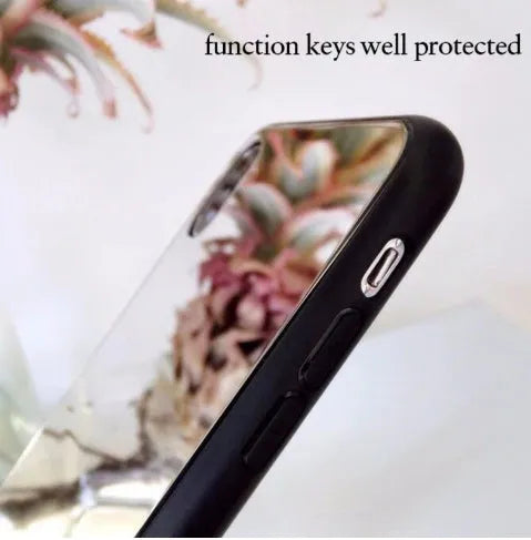 Black iPhone case with a reflective mirror surface on the back, compatible with iPhone 7, 8 Plus, and X models.