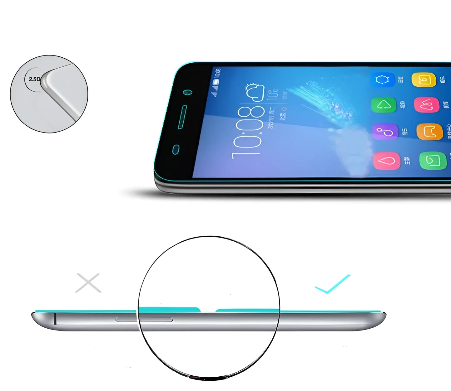 Tempered glass screen protector for iPhone 4 to X models