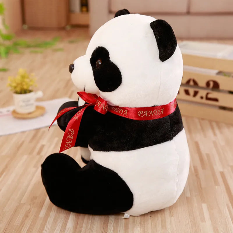 Panda doll plush toy short plush black and white 20cm height static display