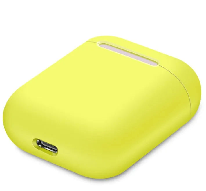 Silicone protective cover for Apple AirPods charging case in a split style design, shown in a selection of colours.