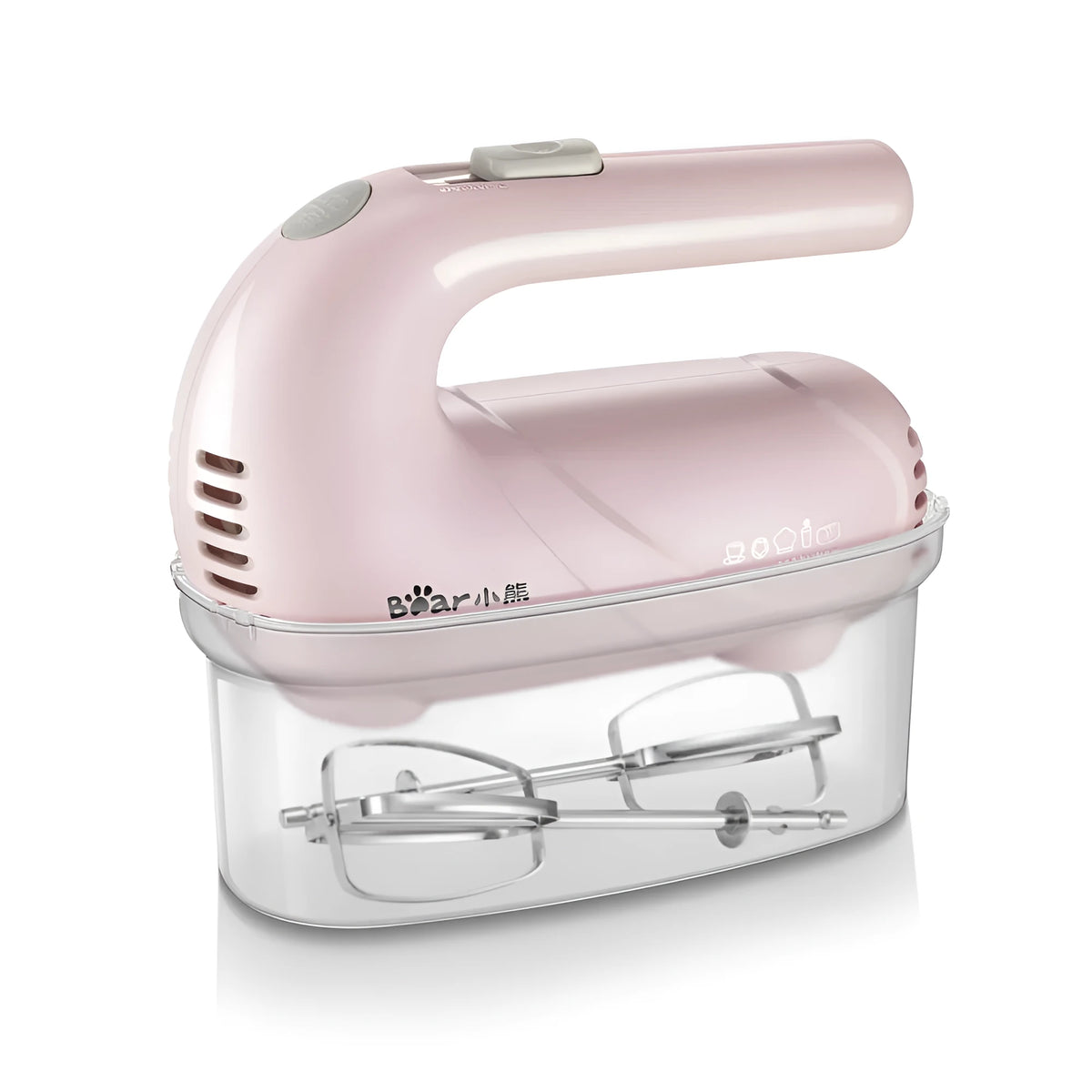 Electric hand whisk eggbeater for eggs and cream, 150W and below, available in pink with box or white no box