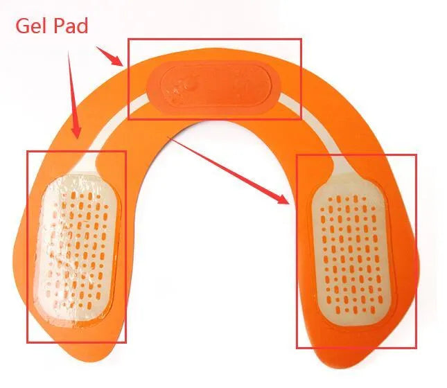 EMS hip muscle training stimulator device with gel pads for abdominal toning and buttock lifting