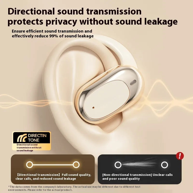 Bone conduction Bluetooth headset, silicone titanium wire, 180° rotatable, digital display, black colour