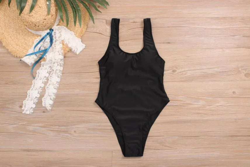 New bikini Siamese sexy swimwear in polyester fibre – black colour option for women