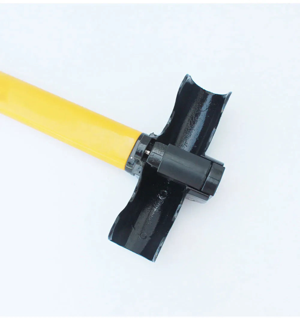 Yellow alloy steering wheel T-lock anti-theft device for general cars, 38 cm length