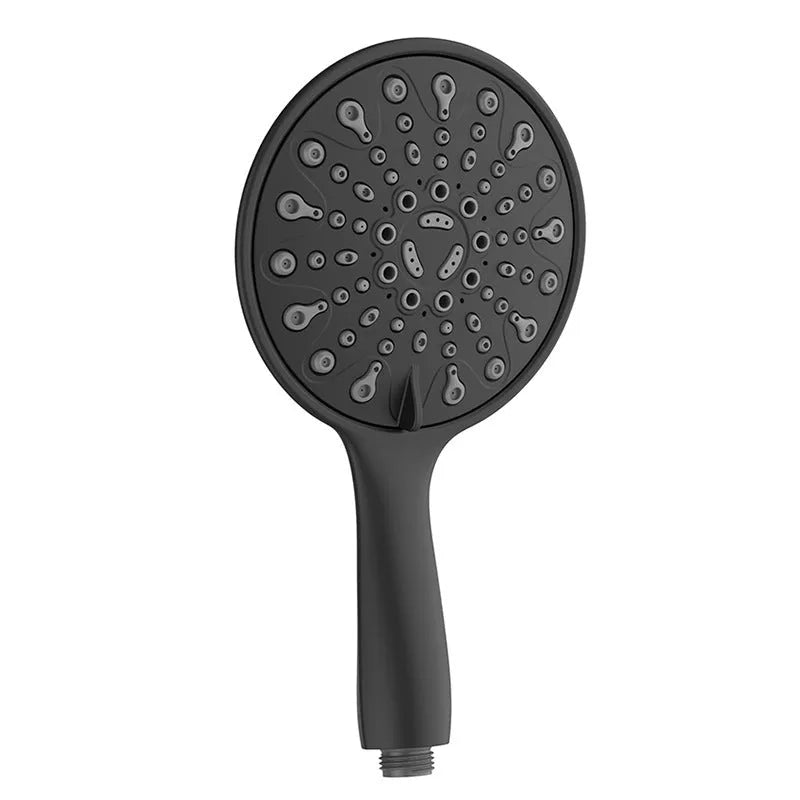 Six-function portable handheld shower head with 6-inch face and electroplated finish