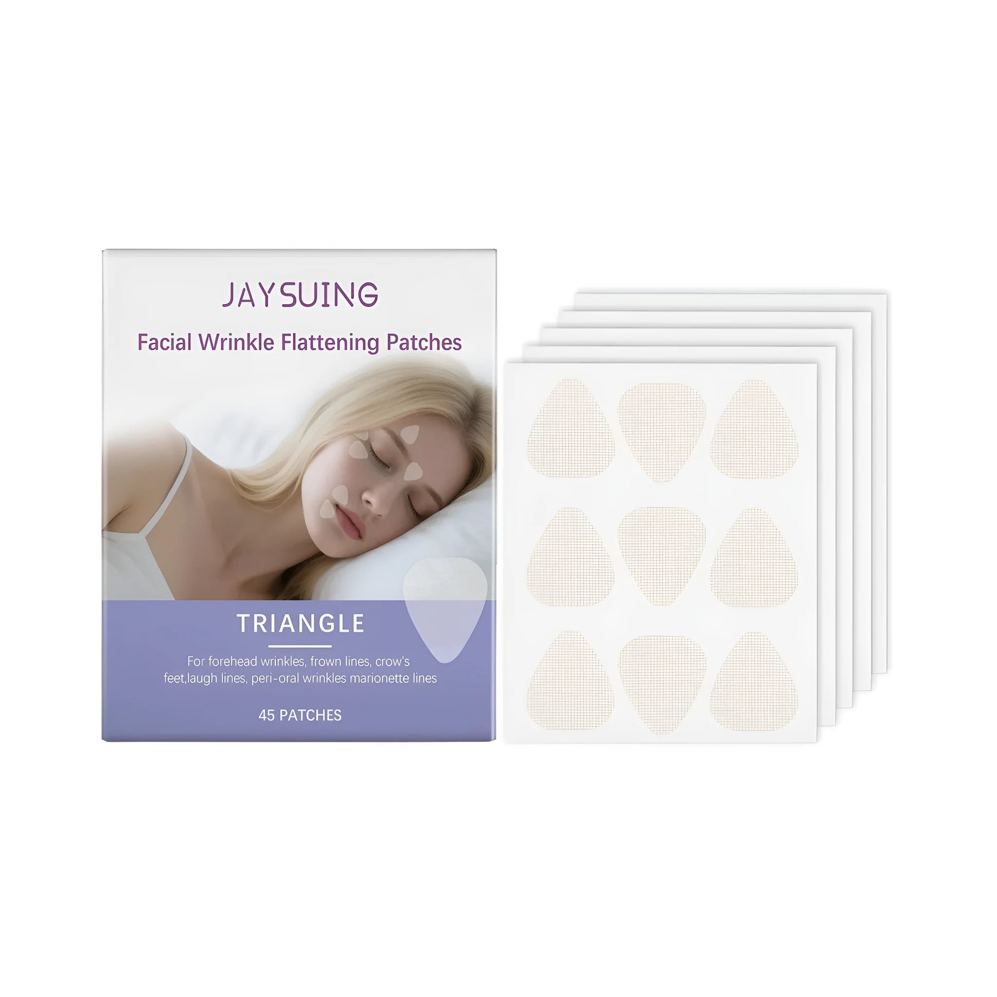 45 pack of clear liquid serum patches for targeted facial hydration and pore care.