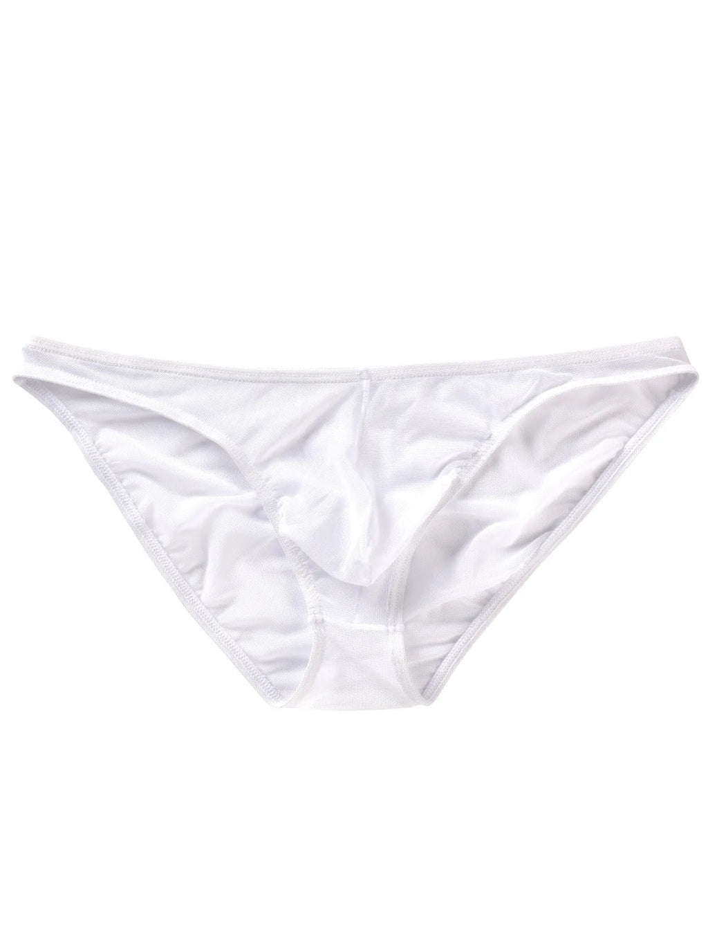 Men's black ice silk triangle shorts with mid waist design and quick-dry nylon fabric